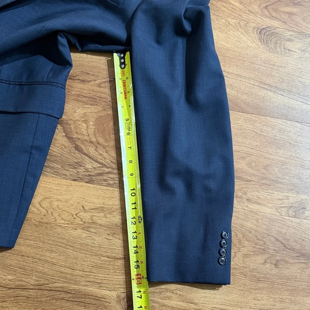 Jos.A.Bank Men Sz 42L Indigo Navy Two Button 100%‎ Wool Lined Blazer